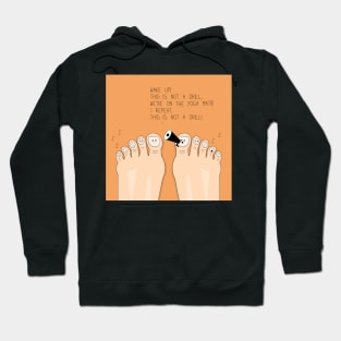 Funny illustration of feet on the yoga mat Hoodie